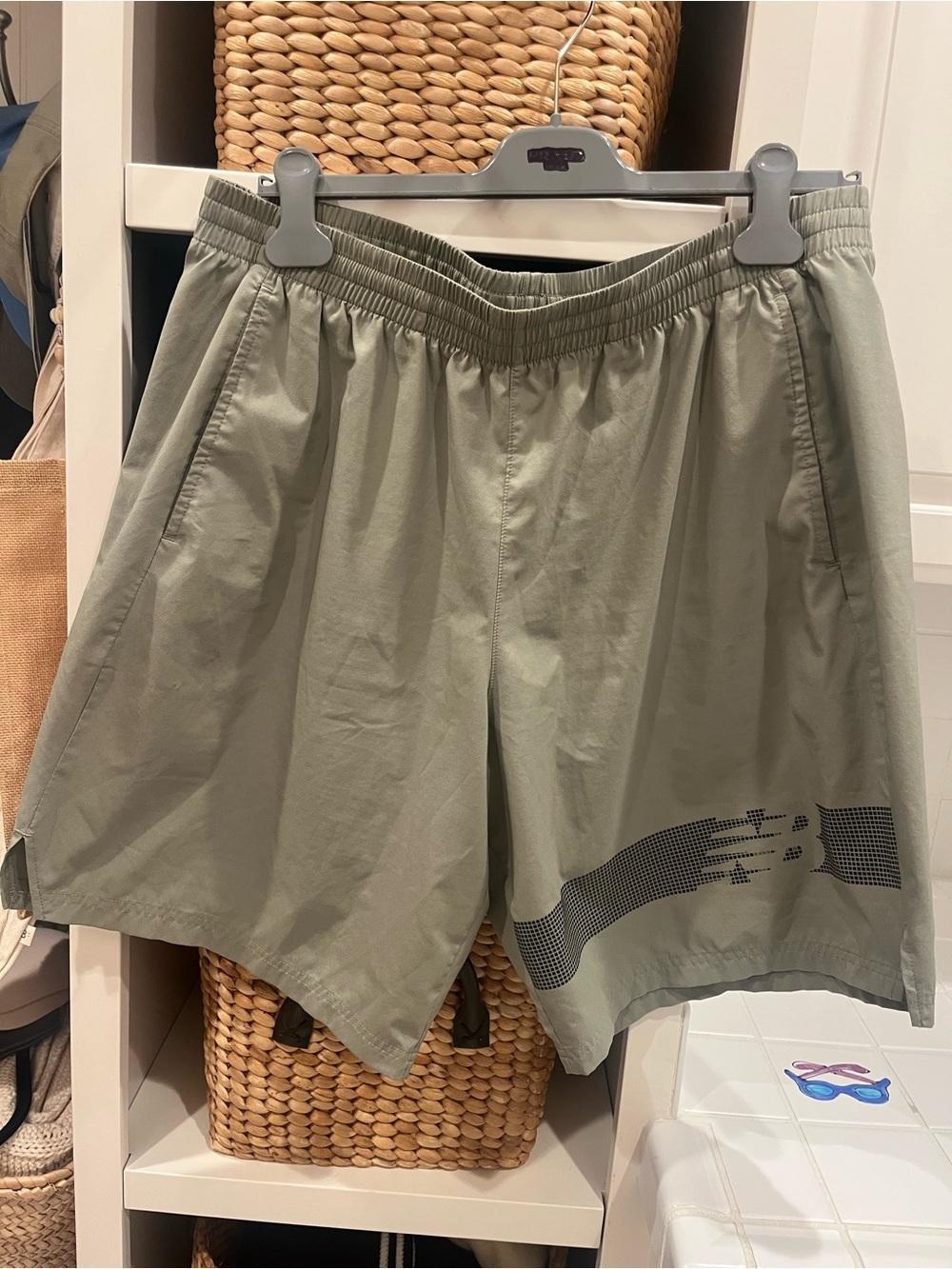 New Balance Olive Green Drawstring Athletic Shorts